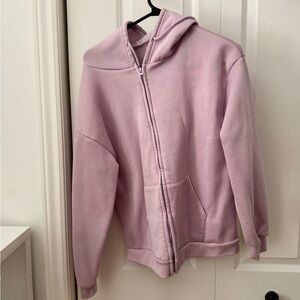 SHEIN Light Pink Zip-Up Hoodie